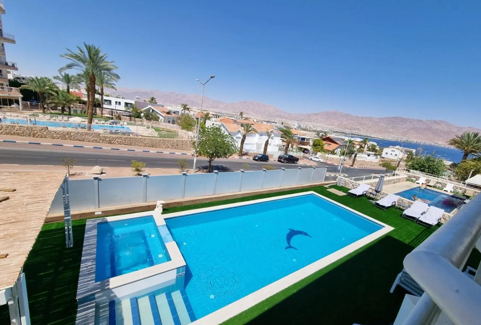 אילת Villa With Heated Pool And Jacuzzi Sea View 300M Front Of The Beach